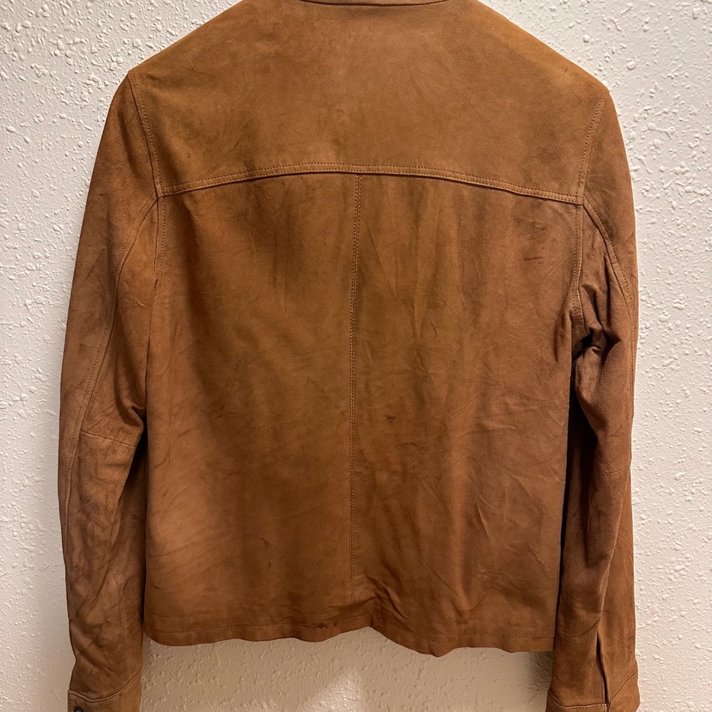 Topman Brown Suede Bomber Jacket - Picture 3 of 5